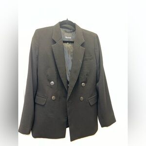 Madewell Black Double-Breasted Blazer